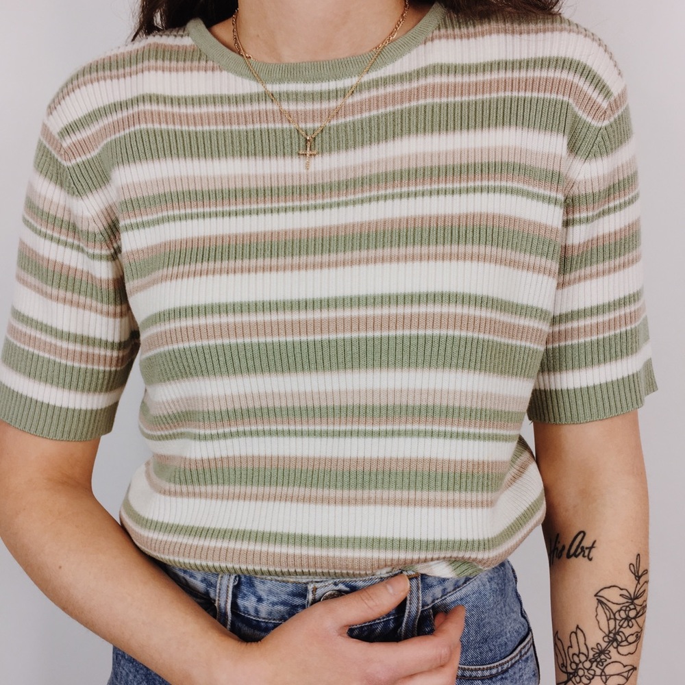 Vintage Croft & Barrow Striped Sweater Tee